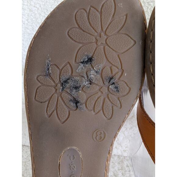Born Børn Boc Flip Flop Sandals Women 8 Shoes Brown Leather Toe Thong Comfort - Picture 6 of 9